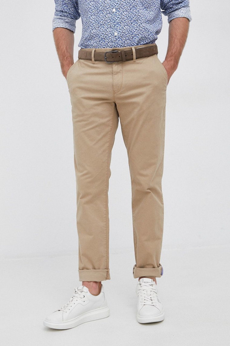 Tommy Hilfiger spodnie męskie kolor granatowy w fasonie chinos