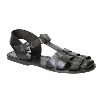 Gianluca - L'artigiano Del Cuoio, Flat sandals Czarny, female,