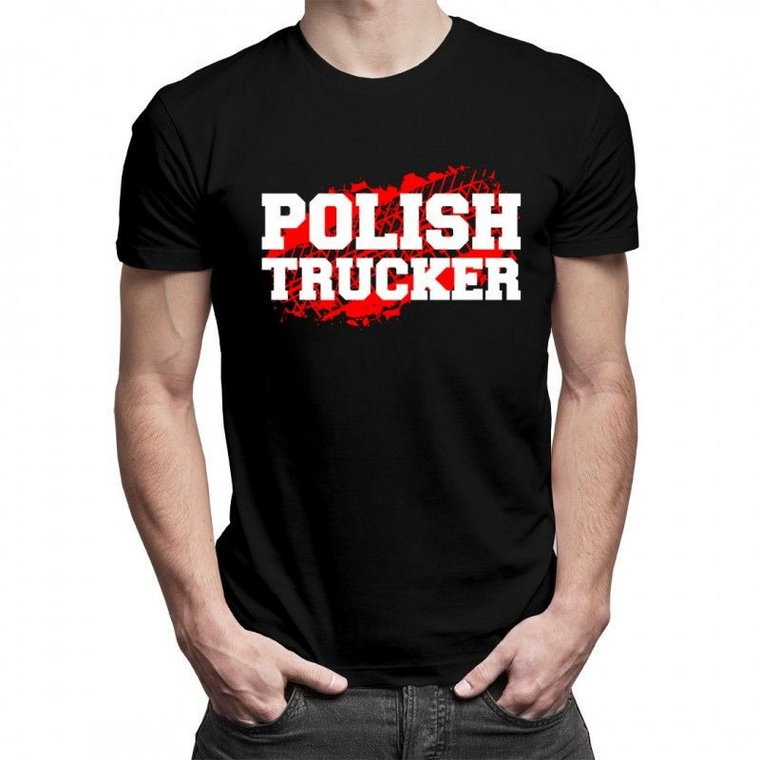 Polish trucker - męska koszulka z nadrukiem