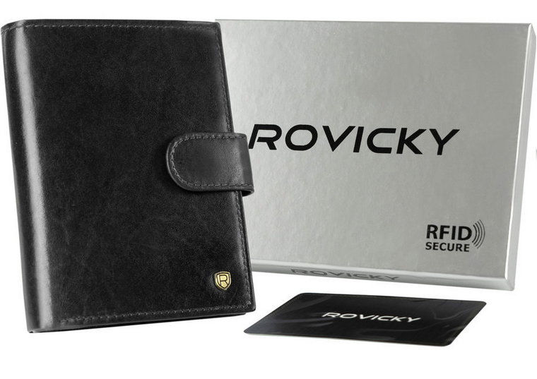 Skórzany męski portfel Rovicky N62L-RVT RFID