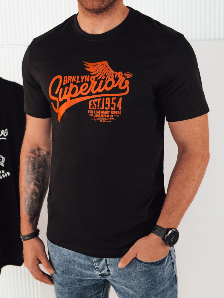 Koszulka męska z nadrukiem czarna Dstreet RX5366