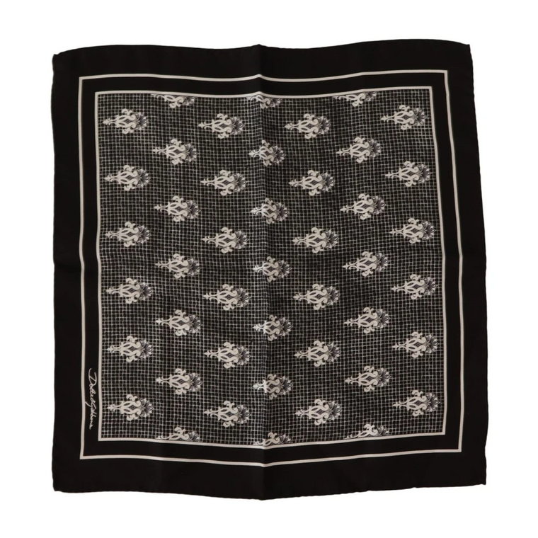 Black Patterned Square Men Handkerchief Scarf Dolce & Gabbana