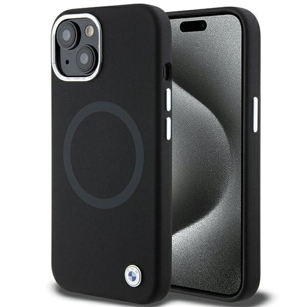 BMW BMHMP15SSILBK2 iPhone 15 / 14 / 13 6.1" czarny/black Signature Liquid Silicone MagSafe