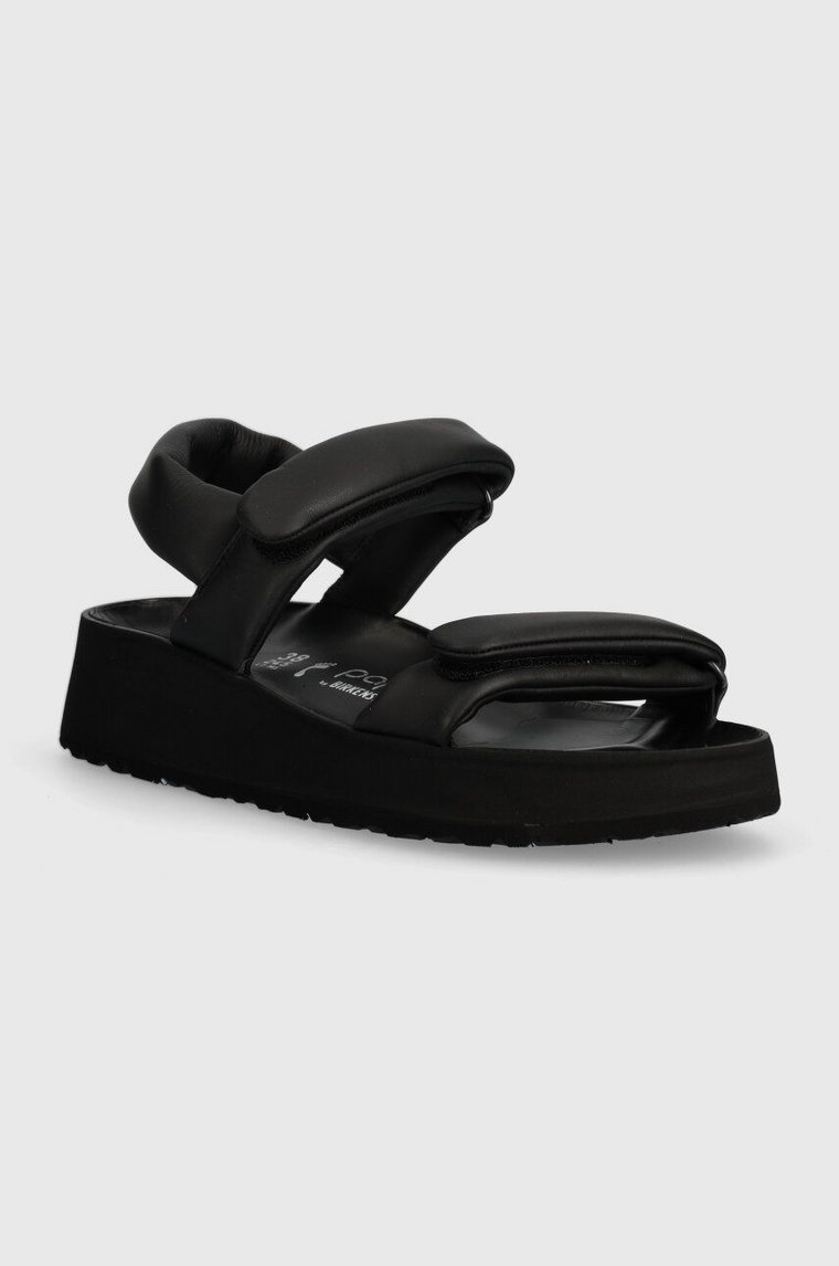 Birkenstock sandały skórzane Theda damskie kolor czarny na platformie 1026877