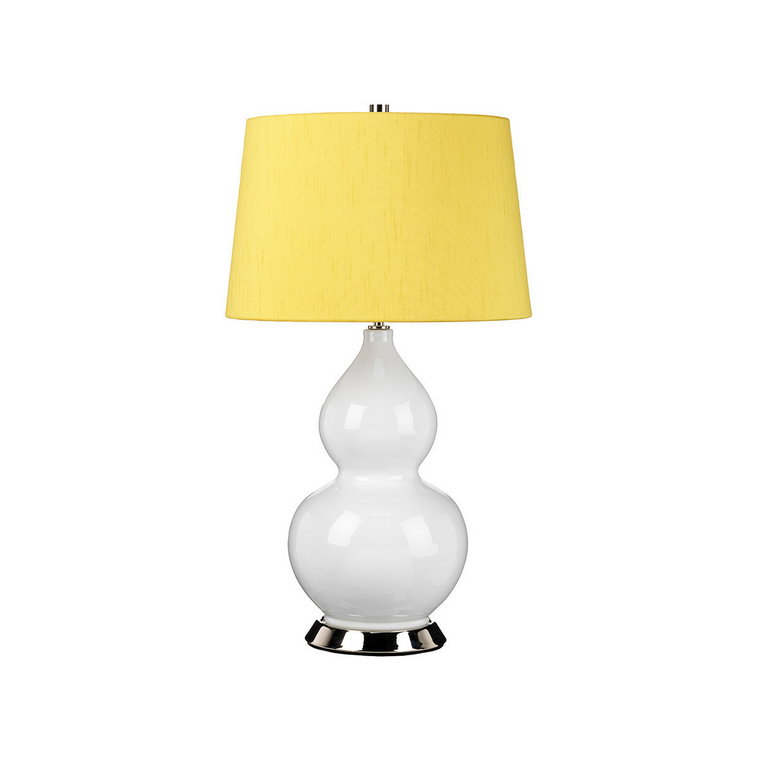 Lampa stołowa ceramiczna biała z żółtym abażurem Isla E27 60W Elstead