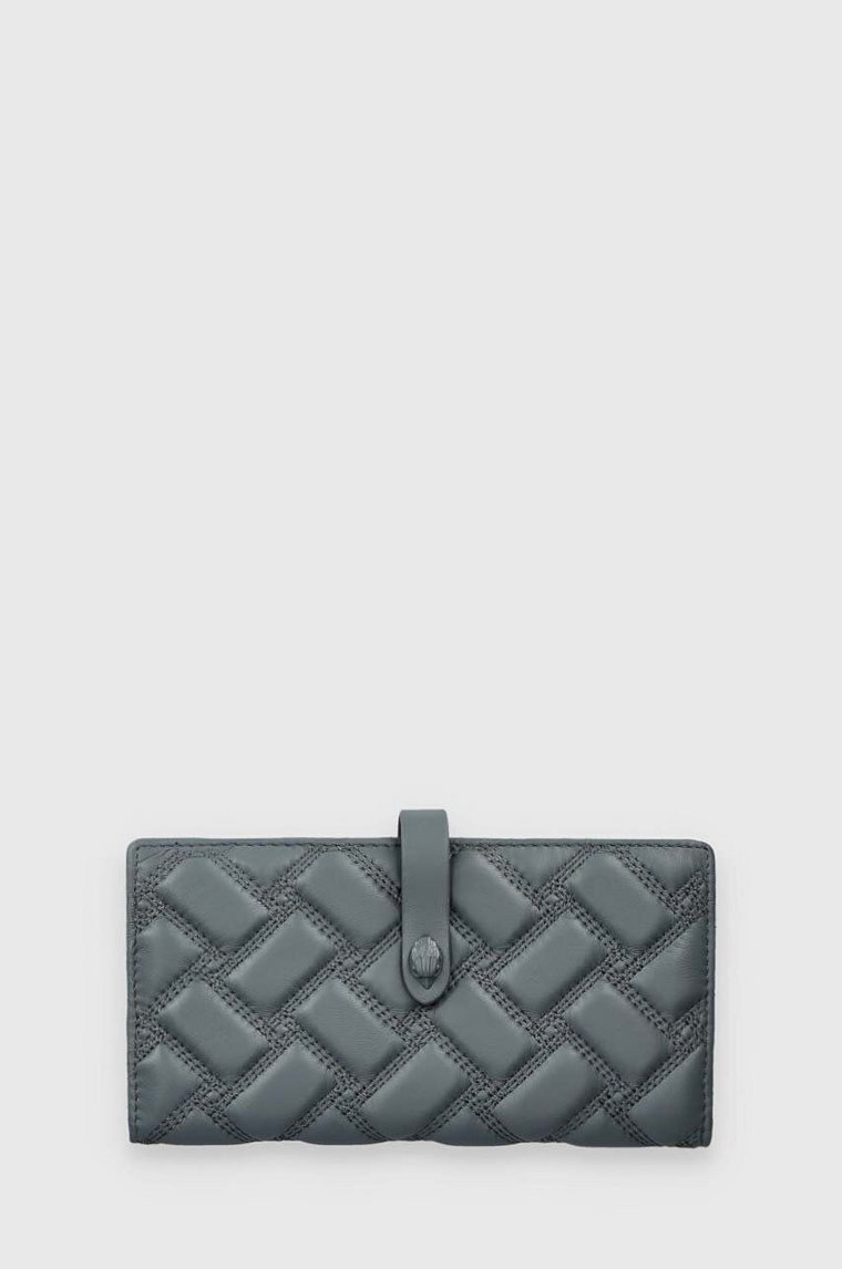 Kurt Geiger London portfel skórzany LEATHER SOFT WALLET DR damski kolor szary 646720109