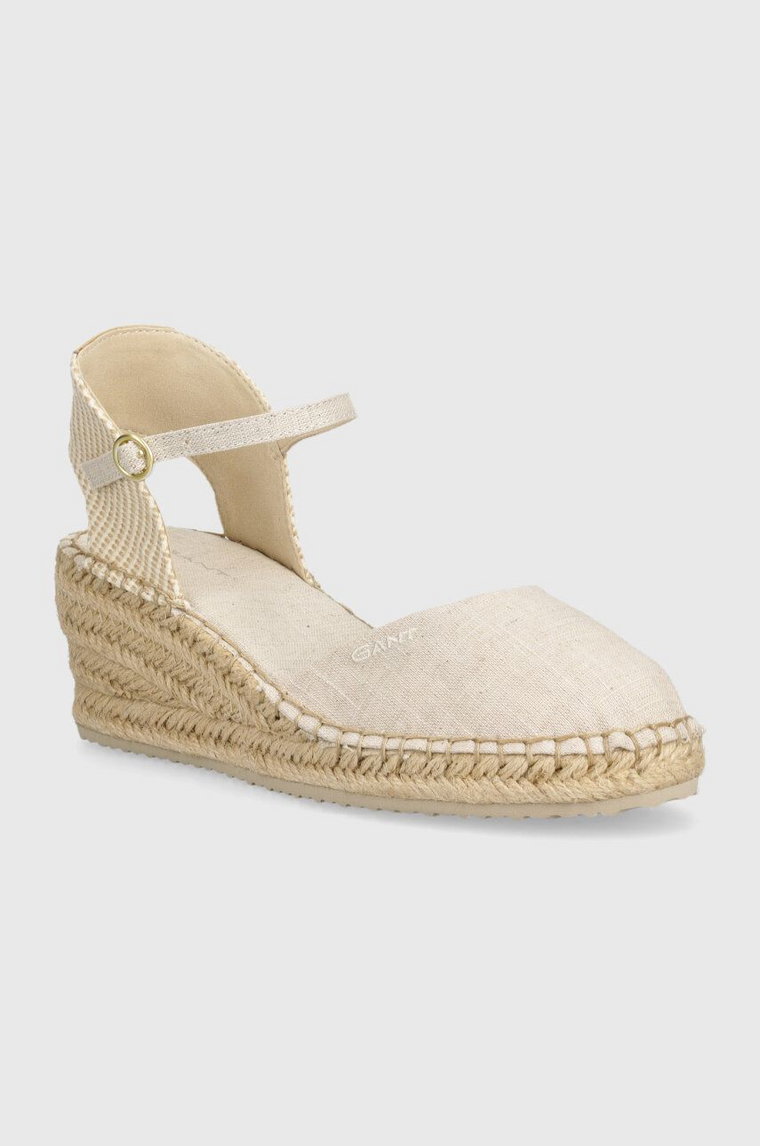 Gant espadryle Luliza kolor beżowy na koturnie 28568614.G22