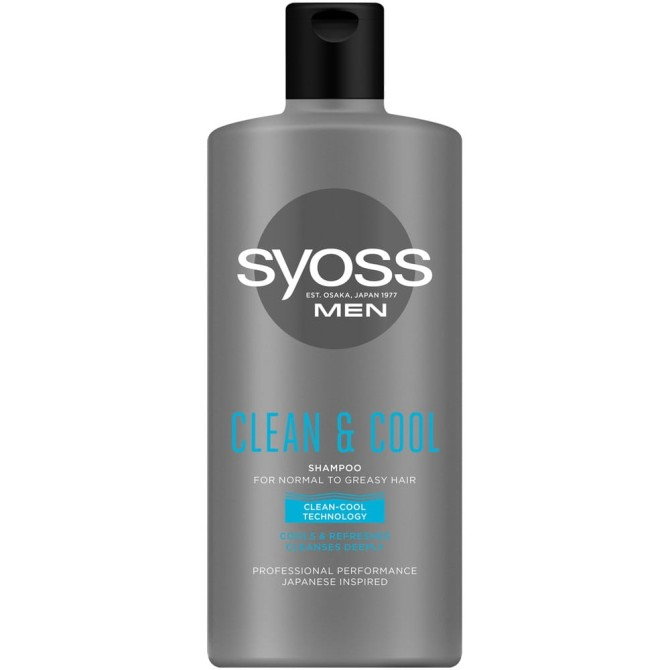 Syoss Men Clean & Cool Shampoo szampon do włosów normalnych i przetłuszczających się 440ml