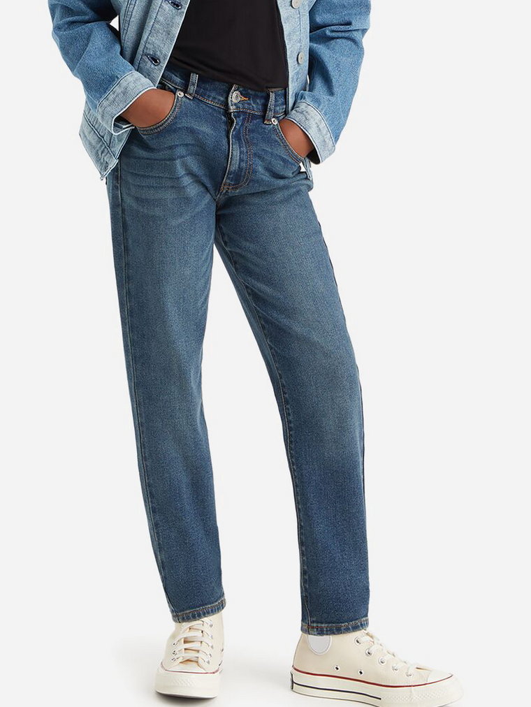 Jeansy mom fit młodzieżowe dziewczęce Levi's Lvg Mini Mom Jeans 4EG377-BIU 170-176 cm Ciemnoniebieskie (3666643045845). Jeansy dziewczęce