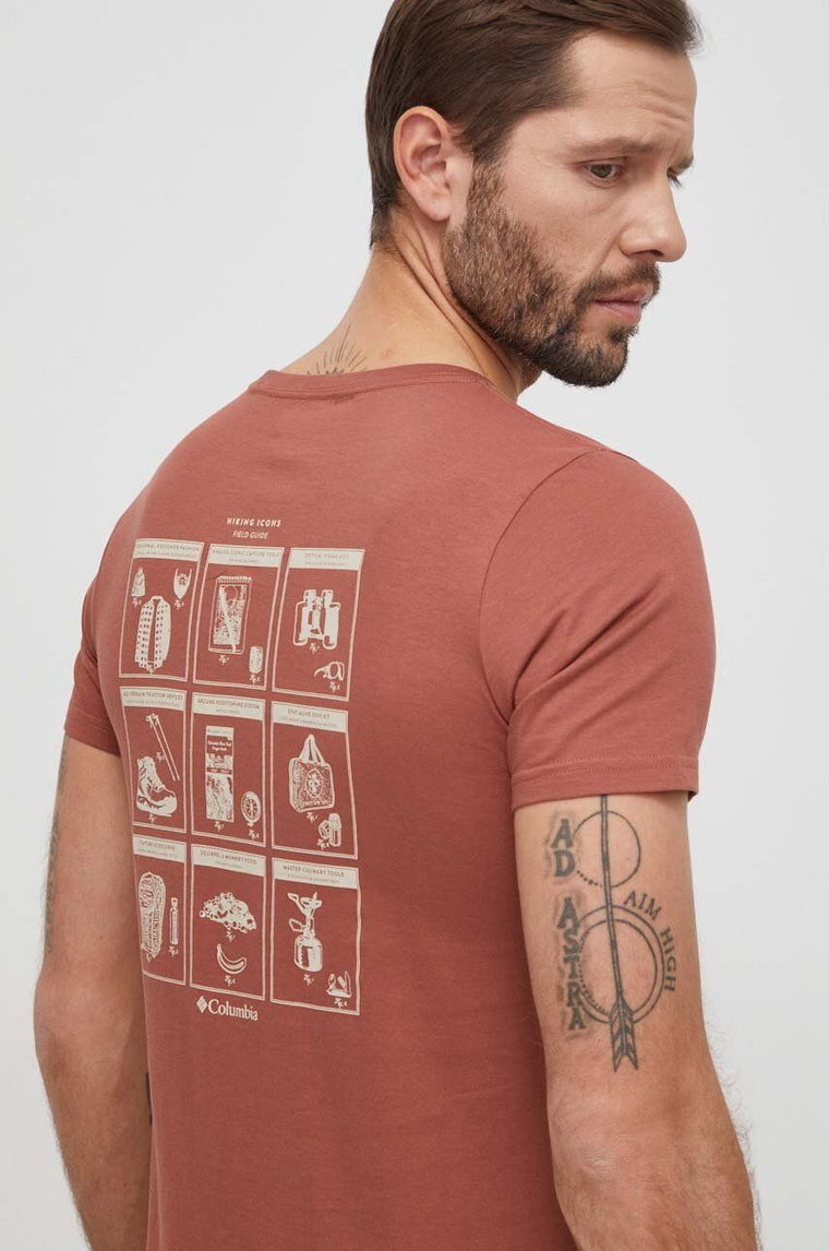 Columbia t-shirt bawełniany Rapid Ridge męski kolor granatowy z nadrukiem 1934824