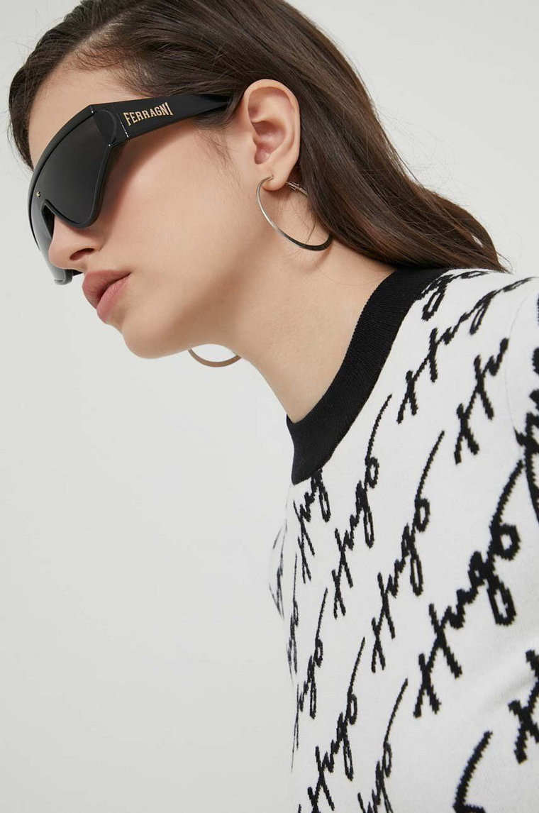 Chiara Ferragni okulary przeciwsłoneczne damskie kolor czarny