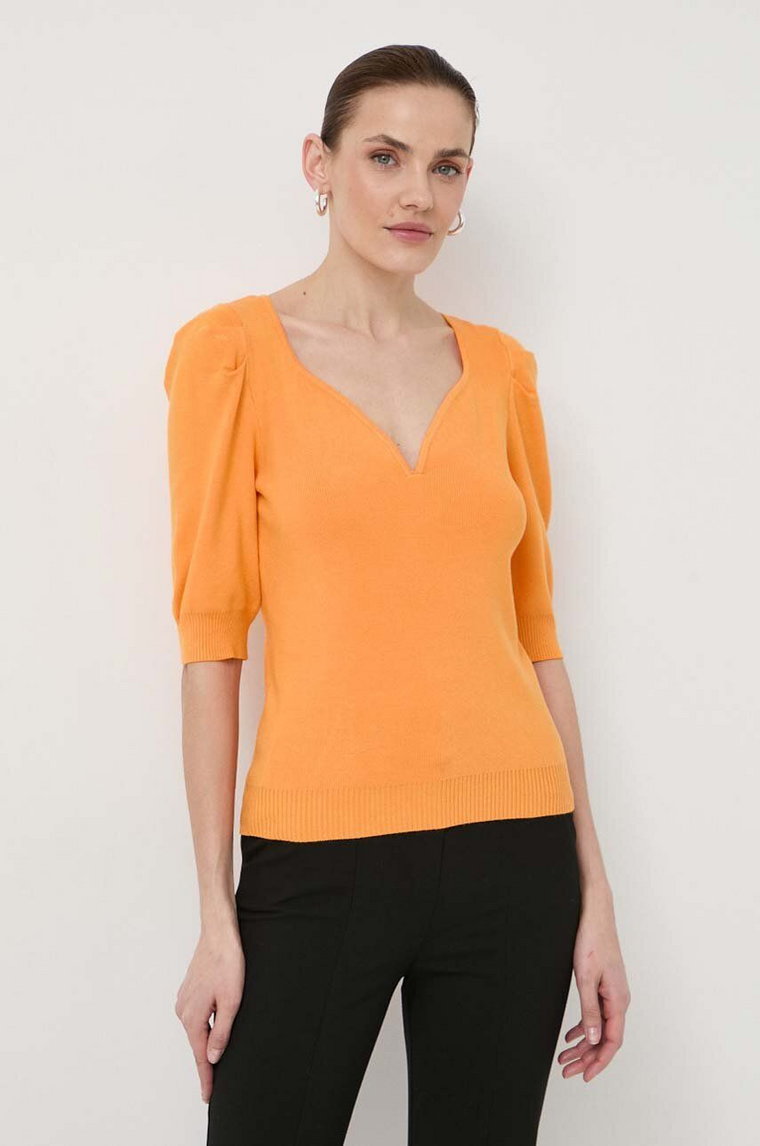 Morgan sweter MSEPT damski kolor pomarańczowy lekki