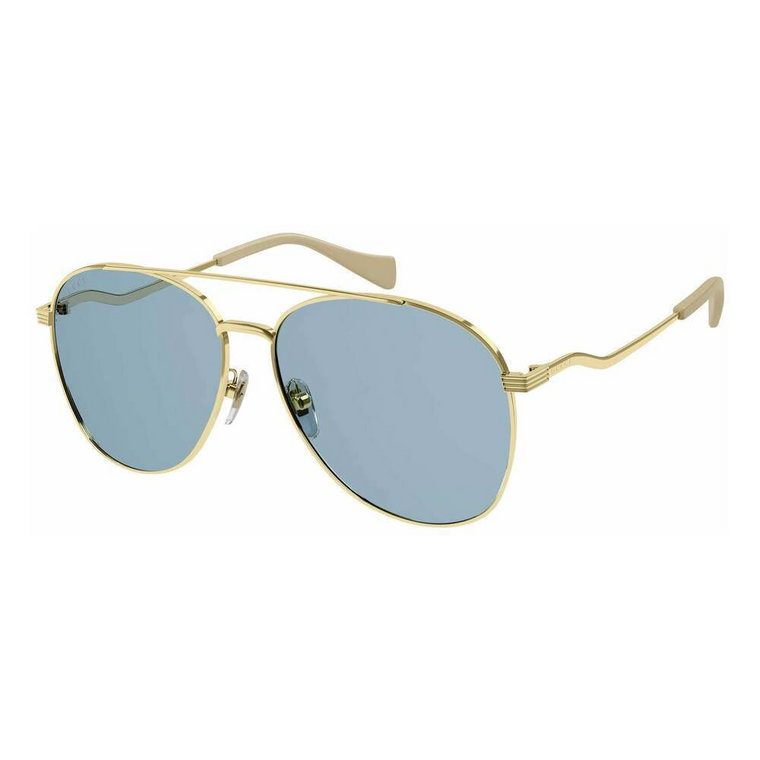 Oszałamiające Złote i Niebieskie Okulary Przeciwsłoneczne Gucci