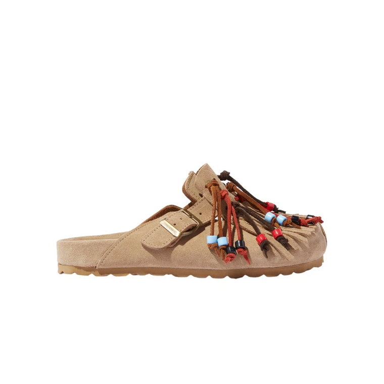 Gea Beige Tassel Mule dla Kobiet Scarosso