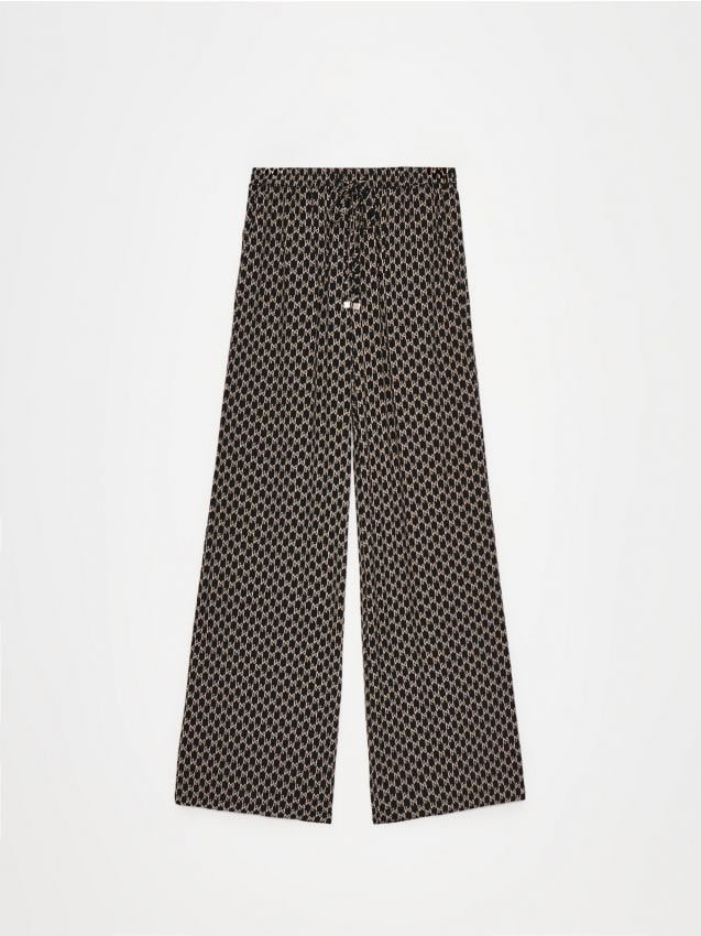 Mohito - Wzorzyste spodnie z wiskozy - czarny