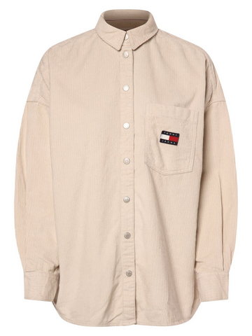Tommy Jeans - Damski overshirt, beżowy