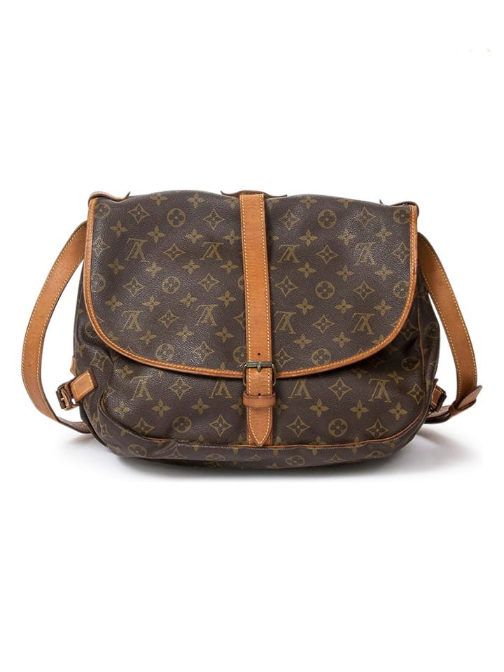 Louis Vuitton Torebka "Saumur" w kolorze ciemnobrązowym - 35 x 26 x 24 cm