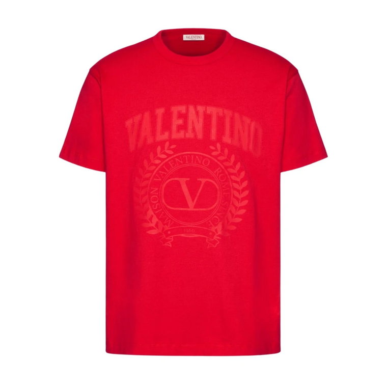 Koszulka z Logo z Bawełny w Kolorze Czerwonym Valentino Garavani