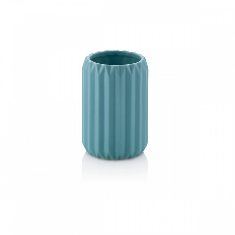 Ceramiczny kubek łazienkowy 7,5x10,5cm Kela Origami turkusowy kod: KE-20612