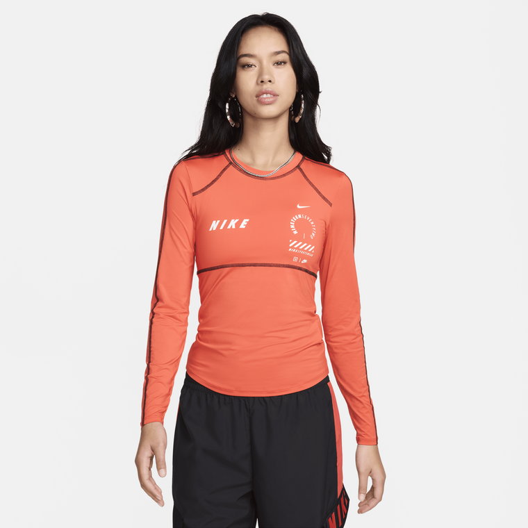 Damska koszulka z długim rękawem Nike Sportswear - Czerwony