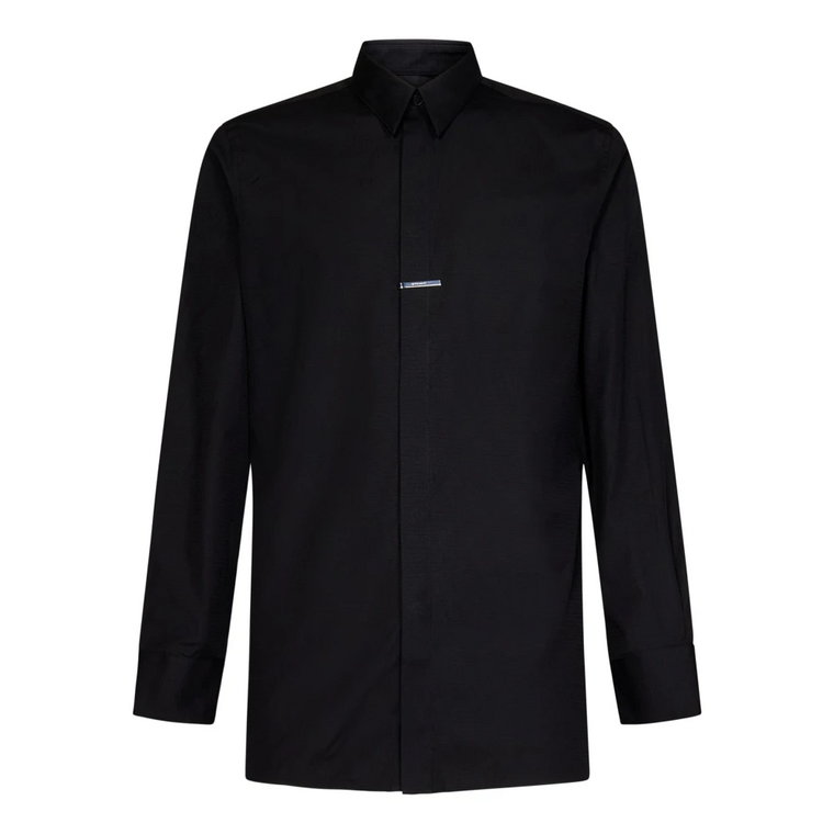 Czarna długa koszula z dżerseju bawełnianego Givenchy