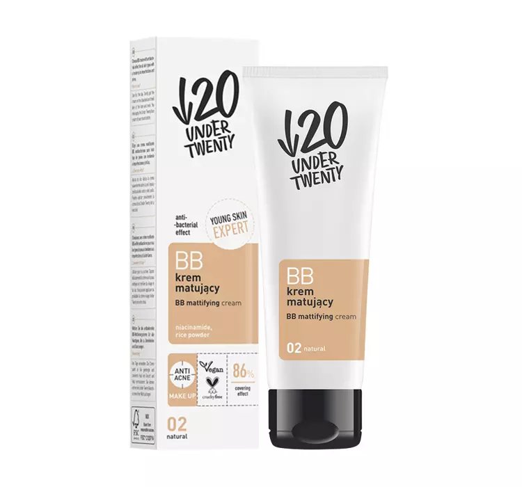 UNDER TWENTY BB KREM MATUJĄCY 02 NATURAL 60ML