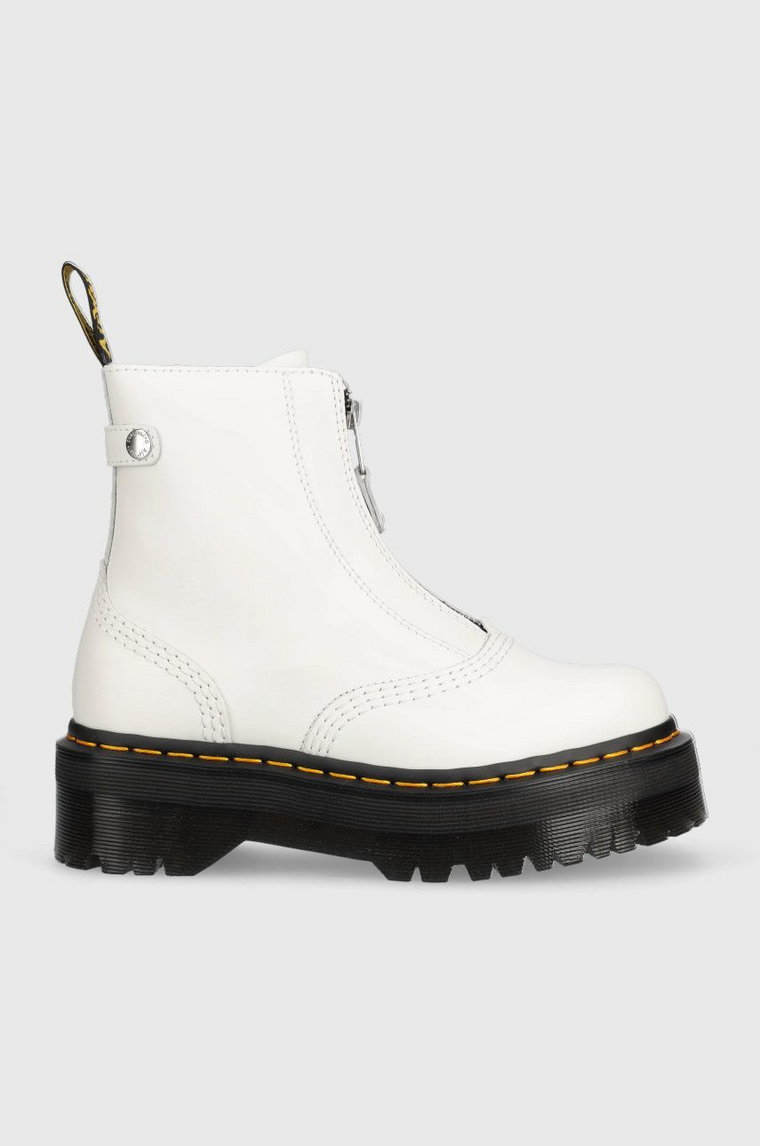 Dr. Martens botki skórzane Jetta damskie kolor biały na platformie DM27656100