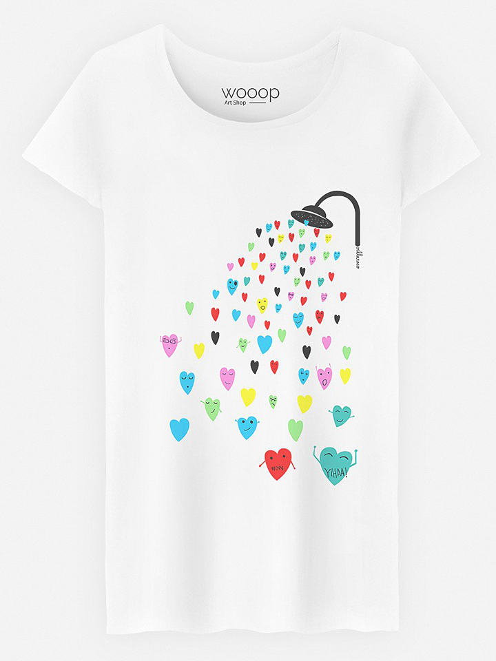 WOOOP Koszulka "Love Shower" w kolorze białym