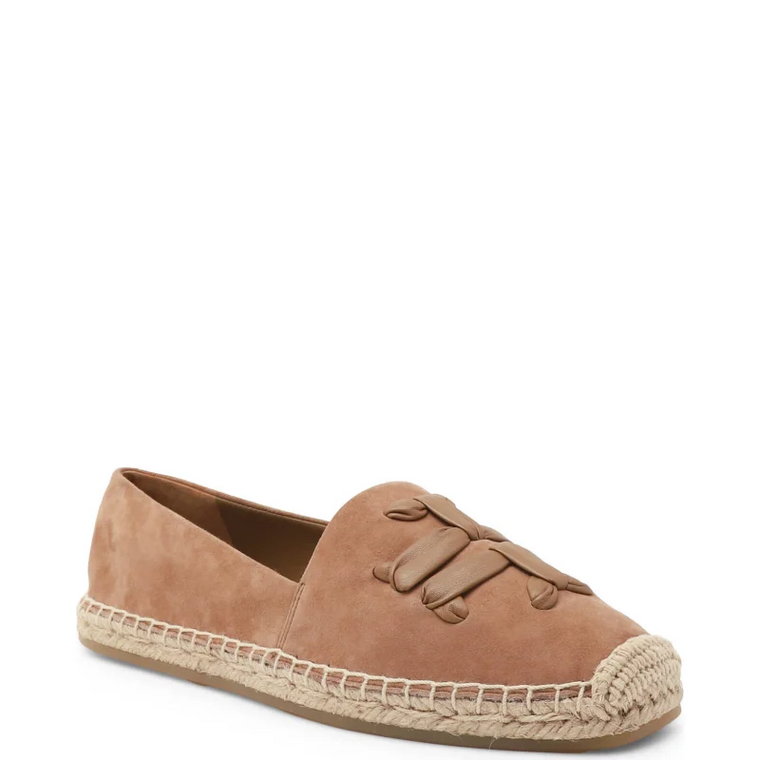 TORY BURCH Skórzane espadryle WOVEN DOUBLE T ALINE