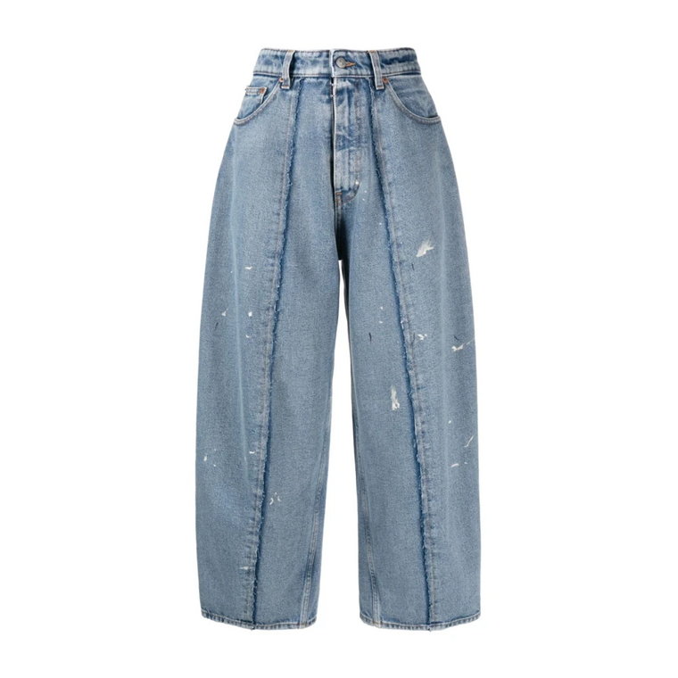 Fringed Oversized Denim Jeans MM6 Maison Margiela