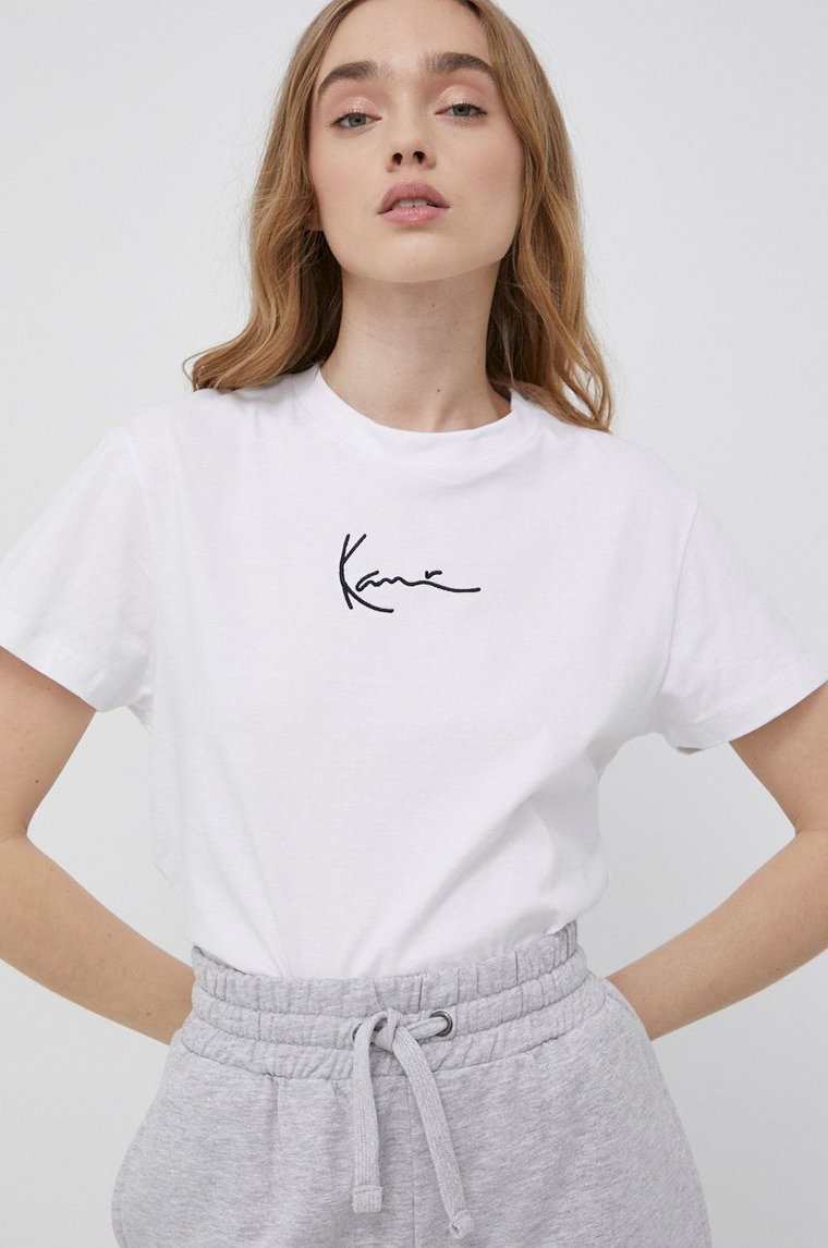 Karl Kani t-shirt bawełniany kolor biały