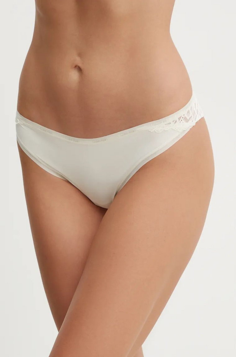 Calvin Klein Underwear brazyliany kolor beżowy z koronki 000QF7829E