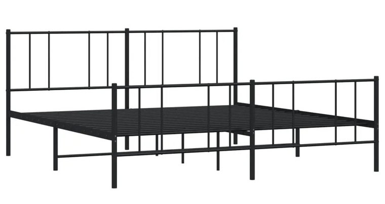 Czarne metalowe łóżko małżeńskie 200x200cm - Privex
