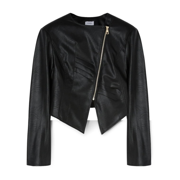 Faux Leather Slim-Fit Blouson Jacket Motivi