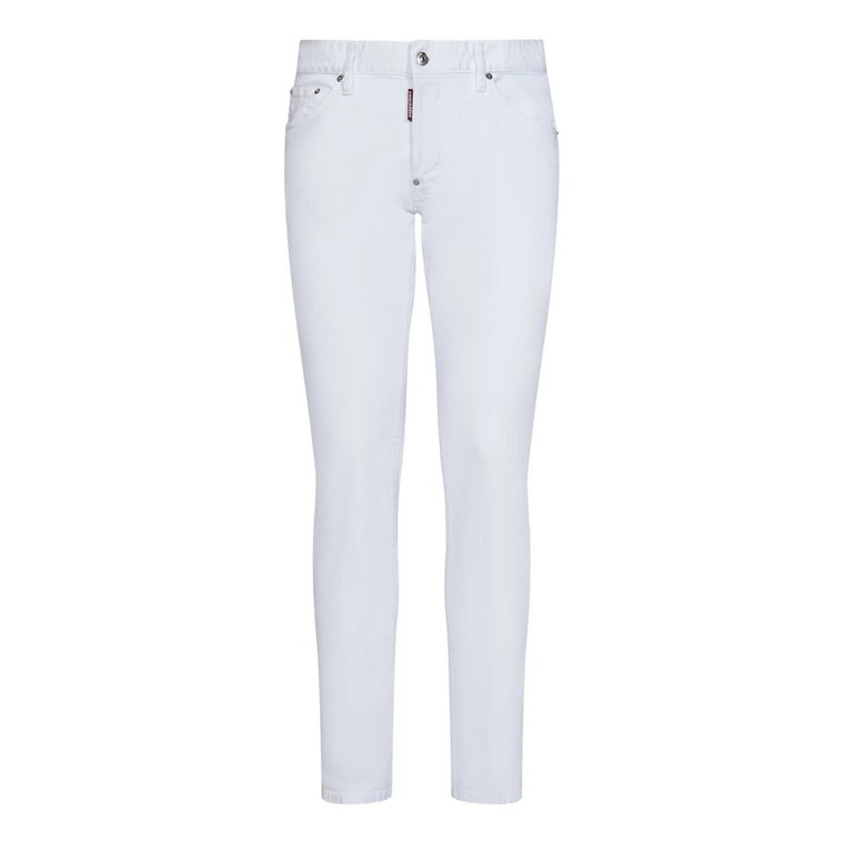 Białe Jeansy z Zapięciem na Przodzie Dsquared2