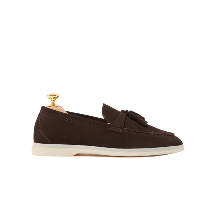 Leandra Brązowe Zamszowe Tassel Loafer Scarosso