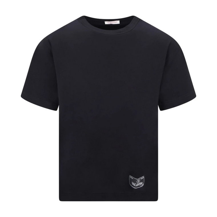Czarna bawełniana koszulka z logo Valentino
