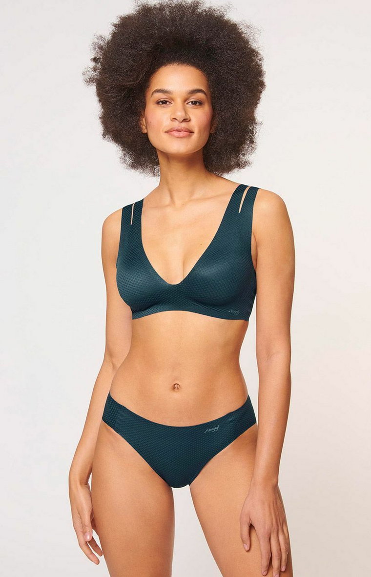 Sloggi gładki biustonosz soft ZERO Feel Flow Bralette 10213194, Kolor morski, Rozmiar L, Sloggi