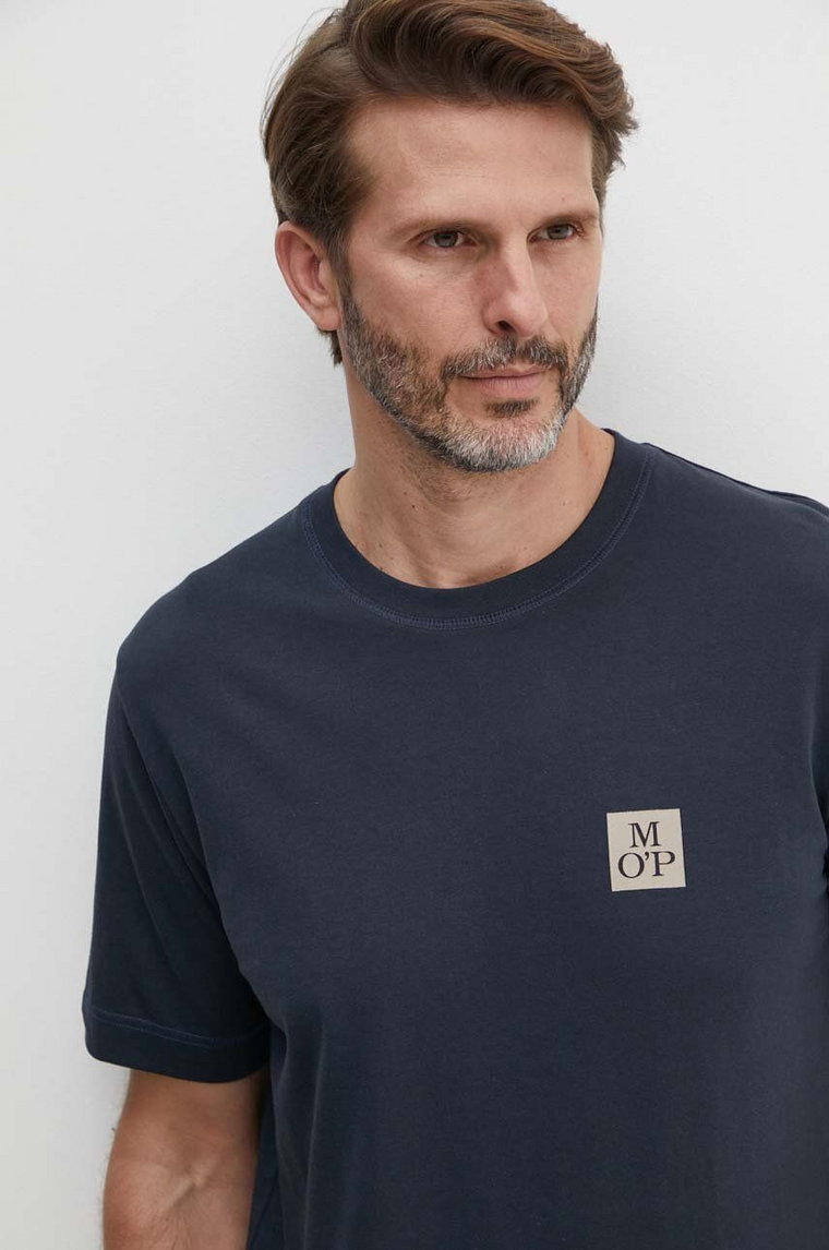 Marc O'Polo t-shirt bawełniany męski kolor granatowy gładki 426201251384