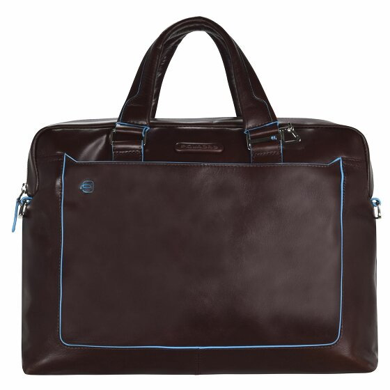 Piquadro Niebieski Kwadratowy Briefcase III Skórzany 40 cm Laptop Compartment mahagonibraun