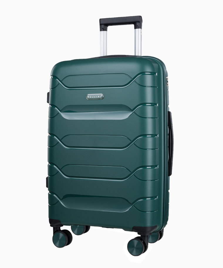 PUCCINI Średnia walizka na kółkach zielona