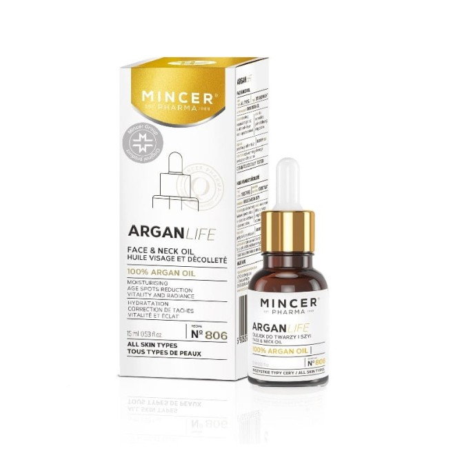 Mincer Pharma ArganLife olejek do twarzy i szyi No.806 15ml