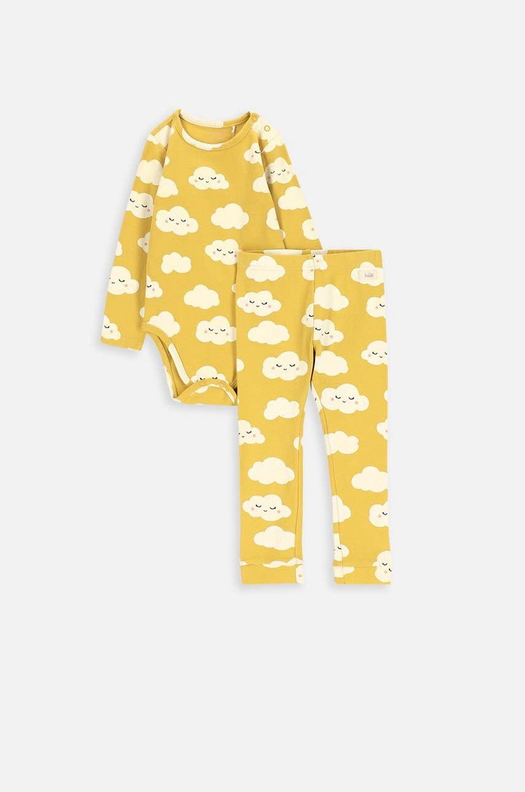 Coccodrillo komplet bawełniany niemowlęcy ZC3417101SUG SET UNDERWEAR GIRL kolor żółty