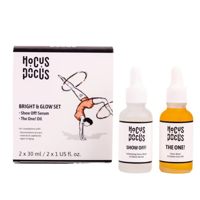 Hocus Pocus Bright &amp; Glow zestaw mikrozłuszczające serum do twarzy 30ml + olejek pielęgnujący 30ml