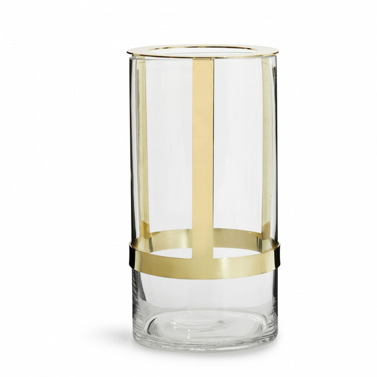 wazon, śred. 15 x 28 cm, szkło/metal, złoty, pudełko prezentowe kod: SF-5018039