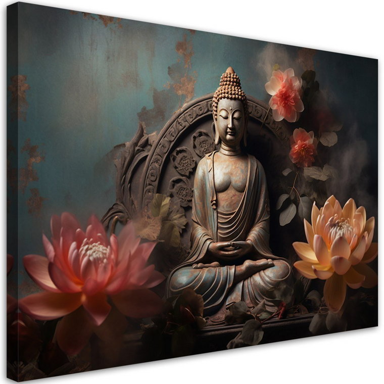 Emaga Obraz na płótnie, Budda Kwiaty Zen - 120x80