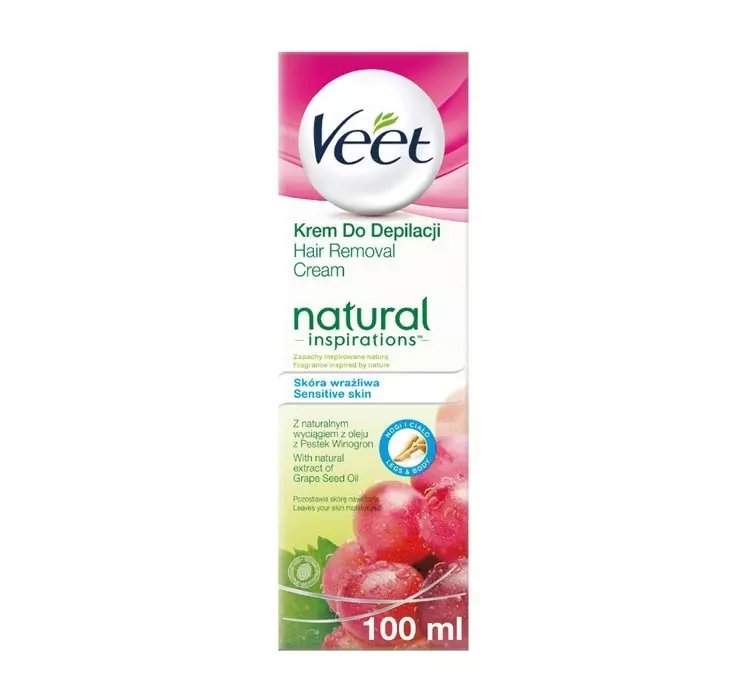 VEET NATURAL INSPIRATIONS KREM DO DEPILACJI Z OLEJEM Z PESTEK WINOGRON 100ML