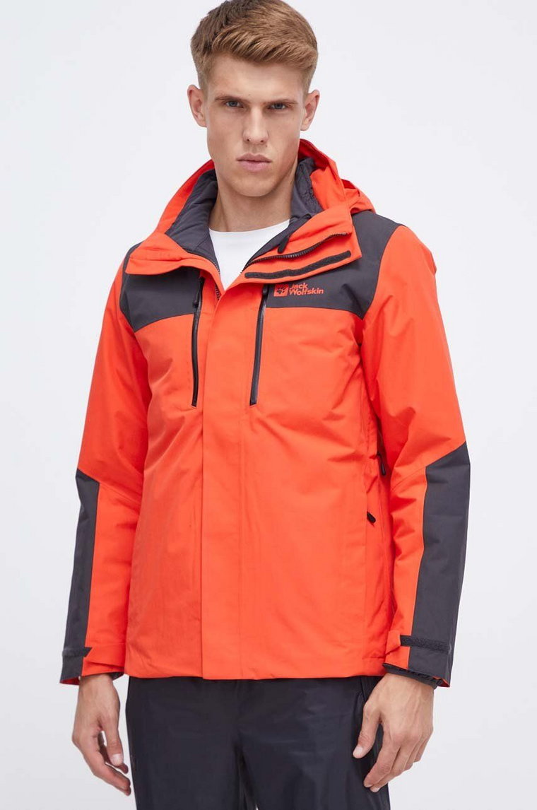 Jack Wolfskin kurtka outdoorowa Jasper 3in1 kolor czerwony