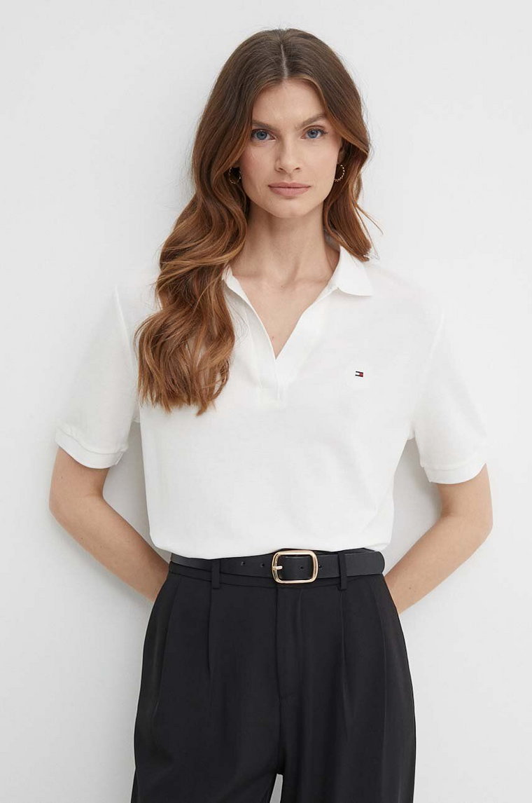 Tommy Hilfiger polo damski kolor beżowy