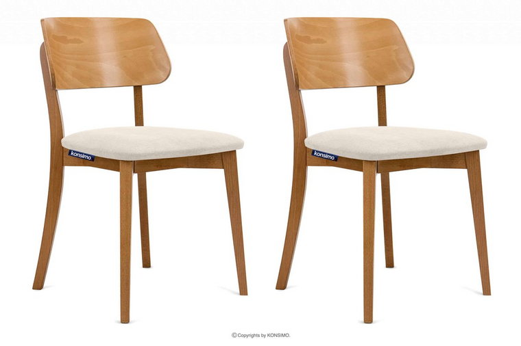 Krzesła nowoczesne drewniane dąb kremowe 2szt VINIS Konsimo